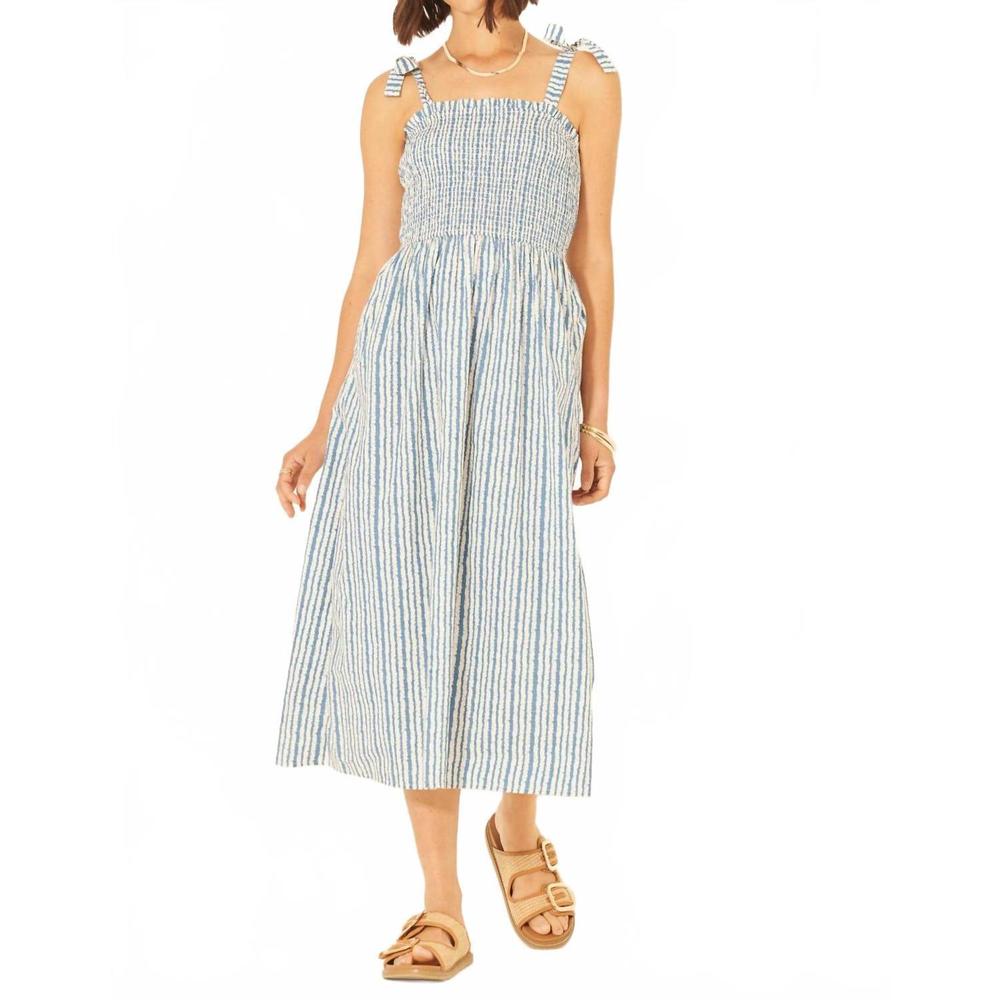 NEW BILA77 lindsay midi dress in blue jasper
